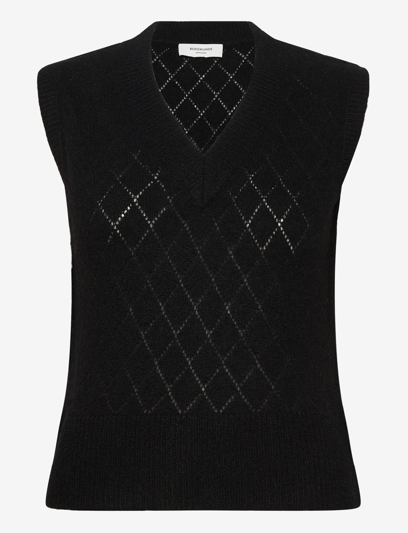 Rosemunde - RWAida Alpaca SL V-neck Vest - gestrickte westen - black - 0