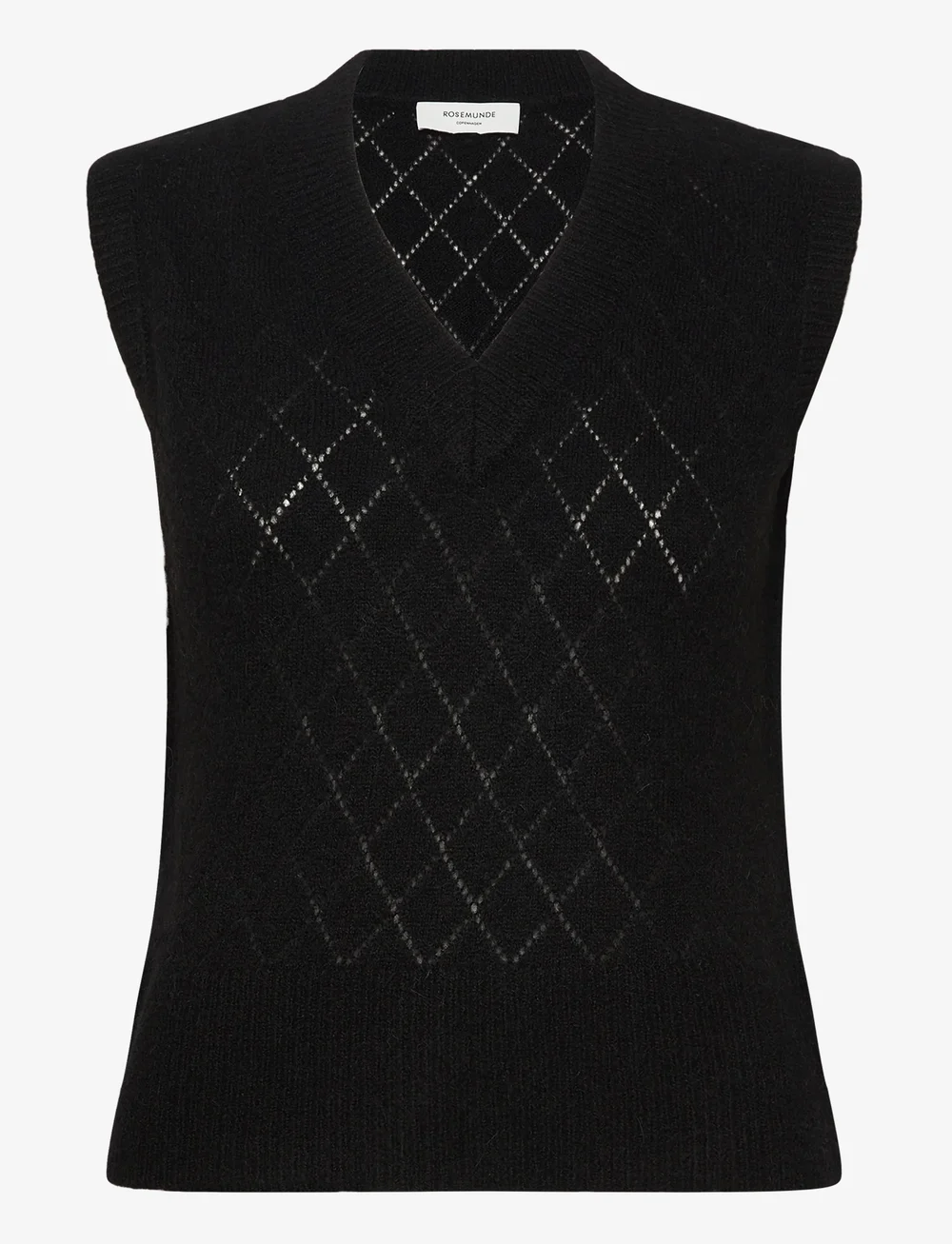 Rosemunde - RWAida Alpaca SL V-neck Vest - strikveste - black - 0