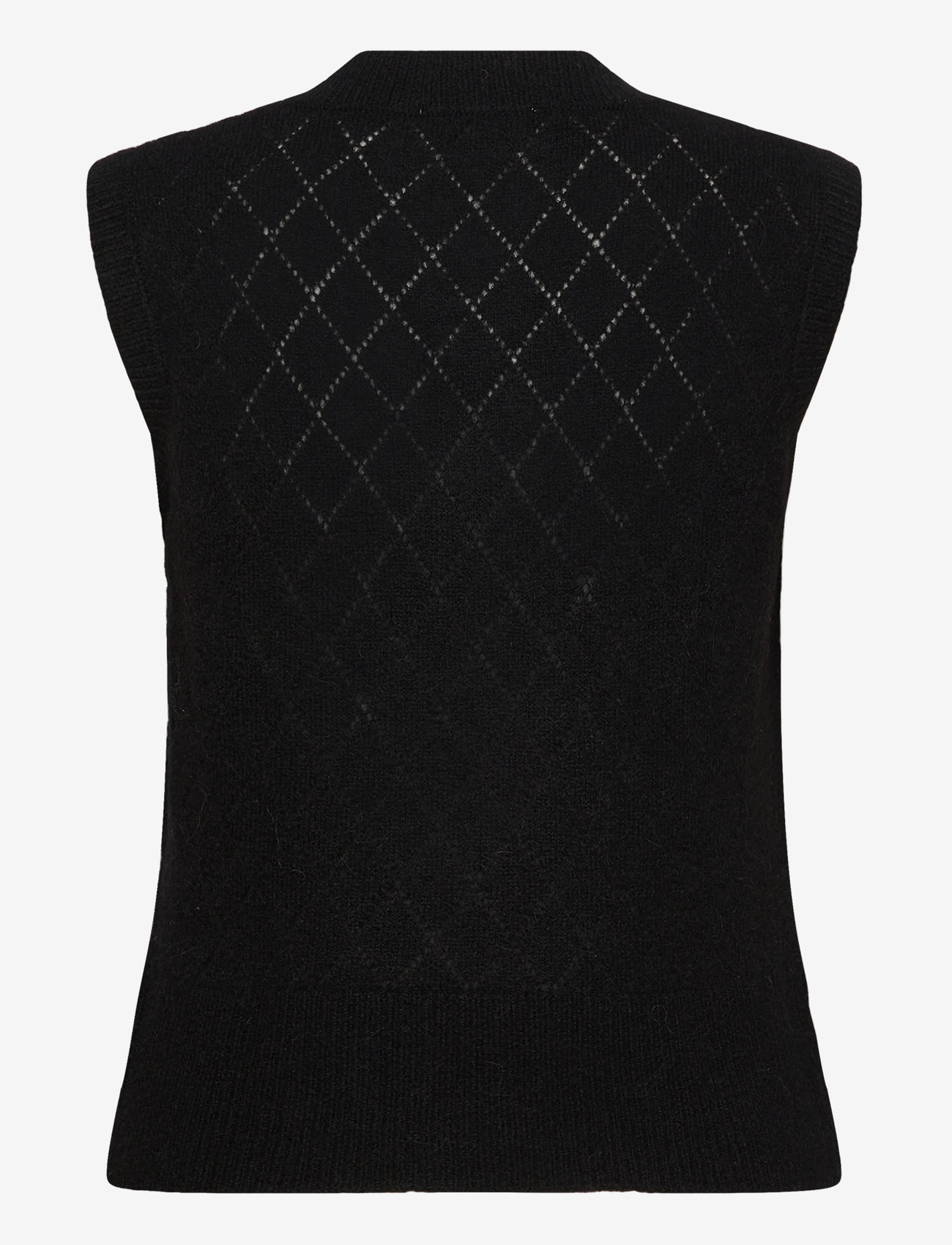 Rosemunde - RWAida Alpaca SL V-neck Vest - gestrickte westen - black - 1