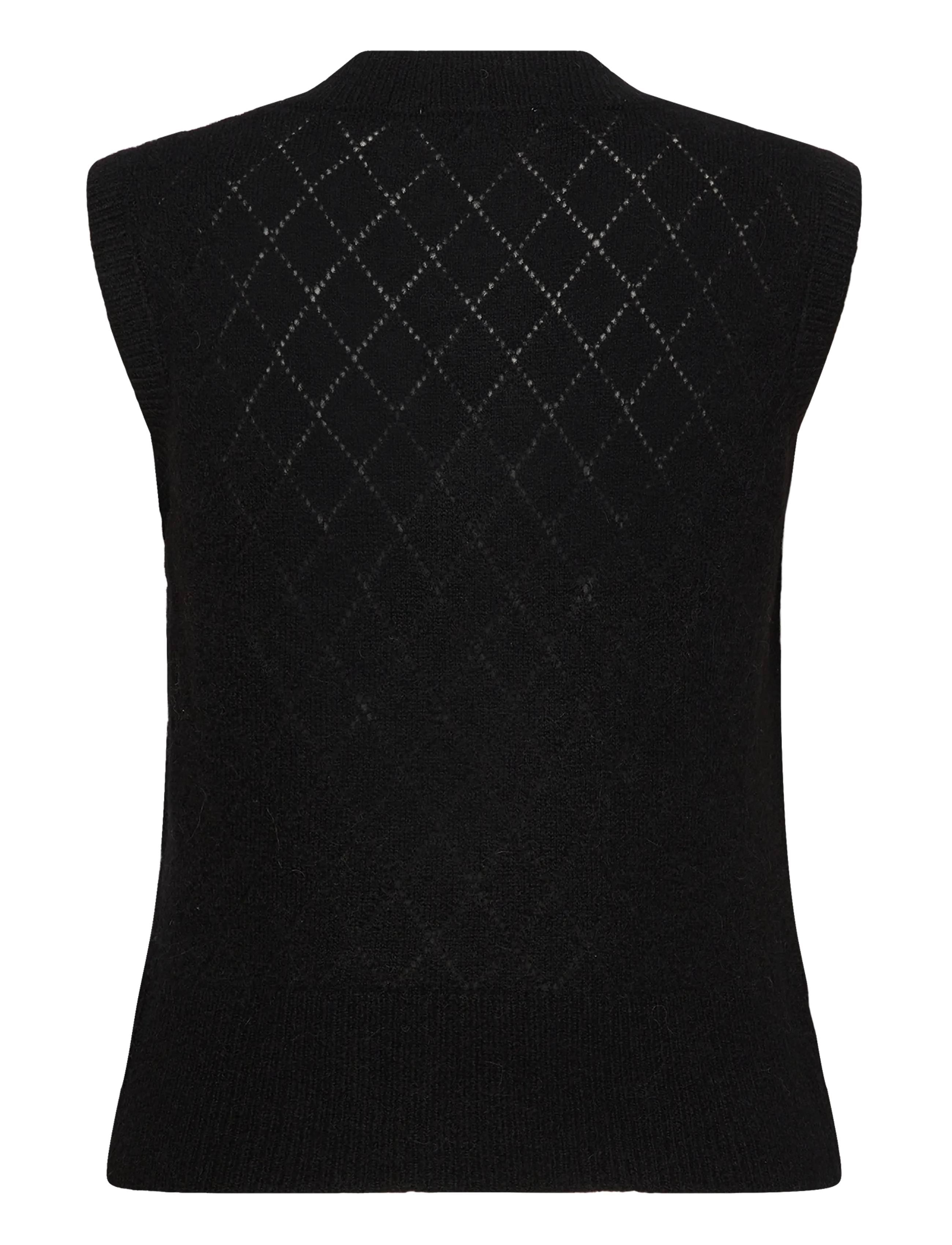 Rosemunde - RWAida Alpaca SL V-neck Vest - vestes tricot - black - 1