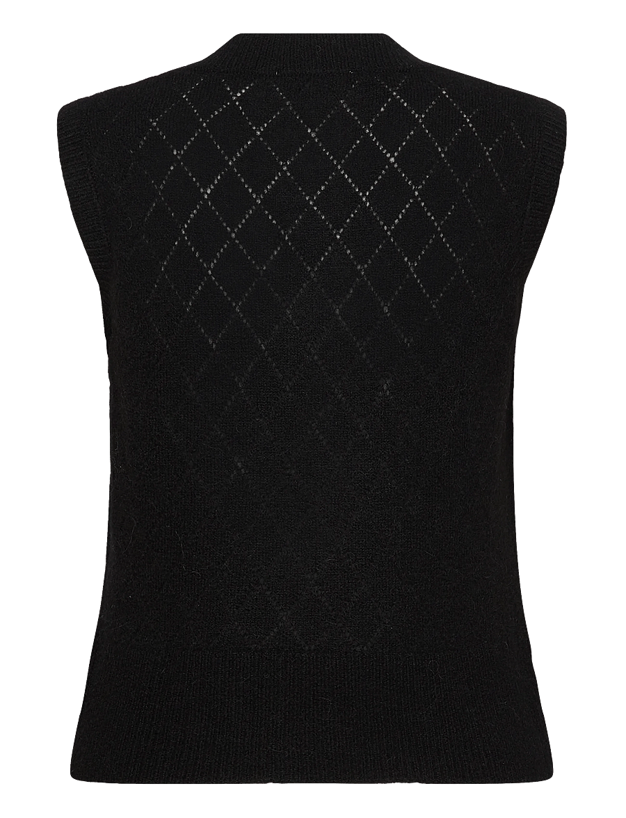 Rosemunde - RWAida Alpaca SL V-neck Vest - strickwesten - black - 1