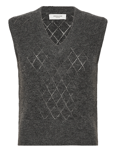 Aida Alpaca Sl V-Neck Vest - Strikveste