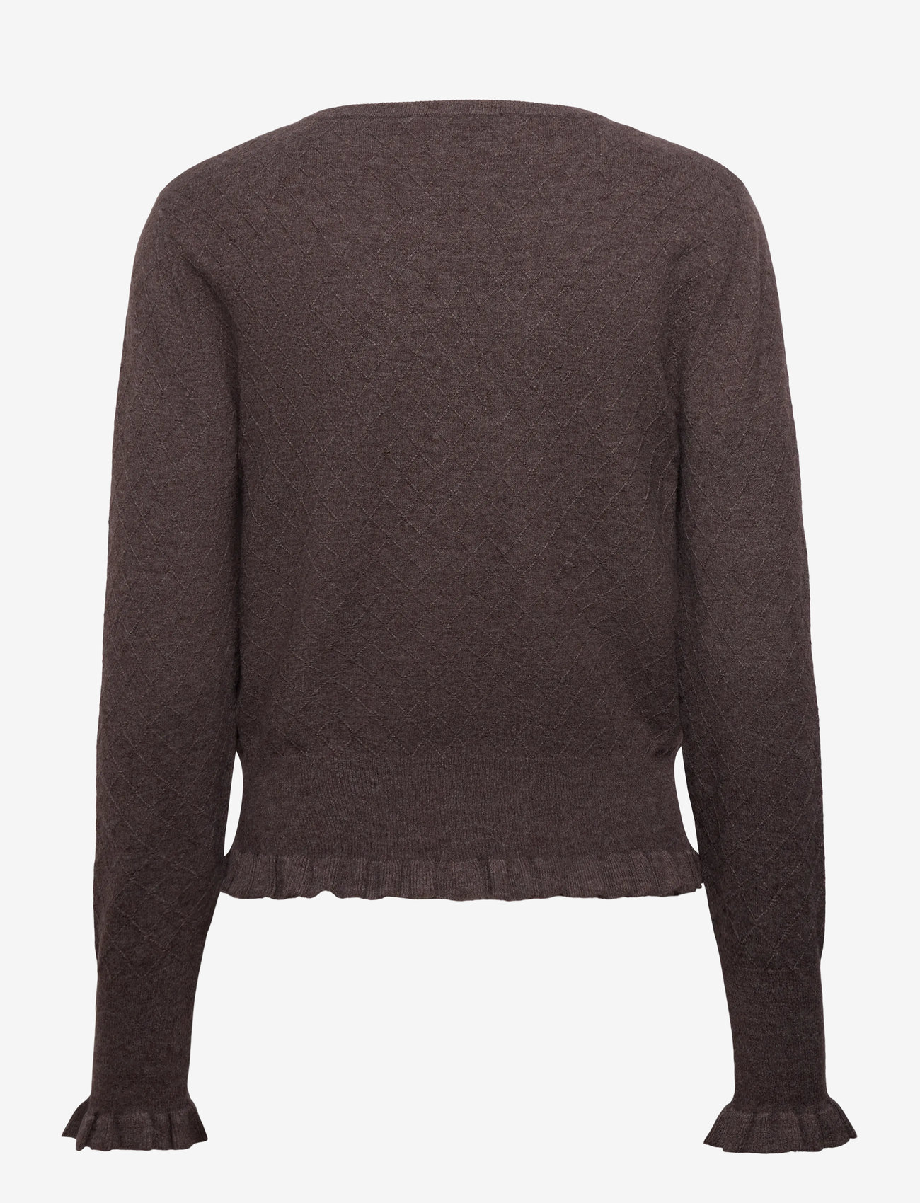Rosemunde - RWDahlia LS O-Neck Pullover - långärmade toppar - brown grey mel - 1