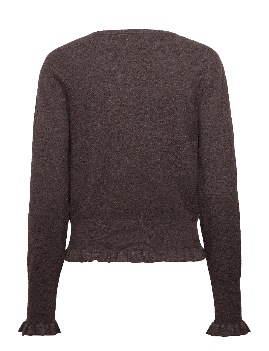 Rosemunde - RWDahlia LS O-Neck Pullover - long-sleeved tops - brown grey mel - 1