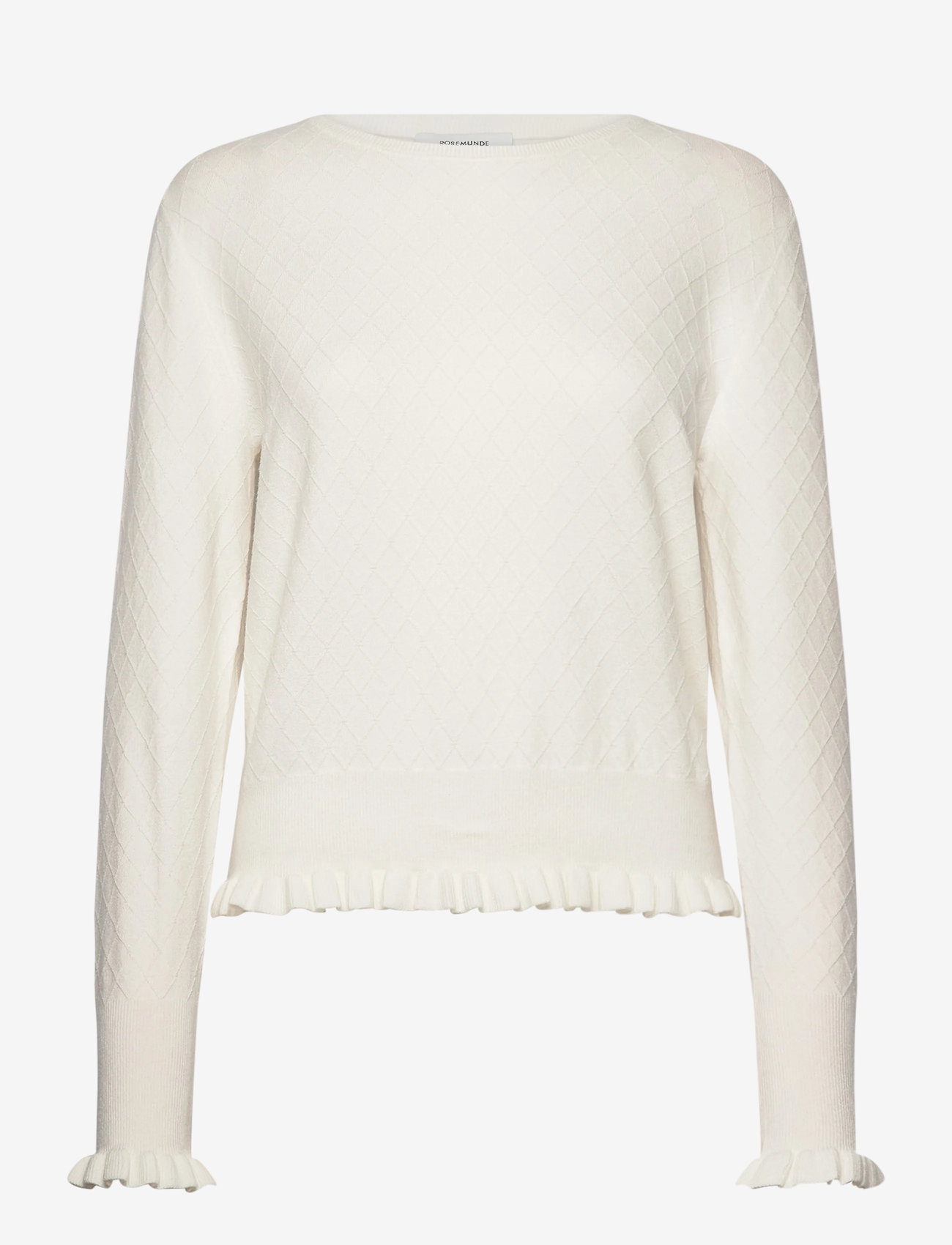 Rosemunde - RWDahlia LS O-Neck Pullover - långärmade toppar - ivory - 0