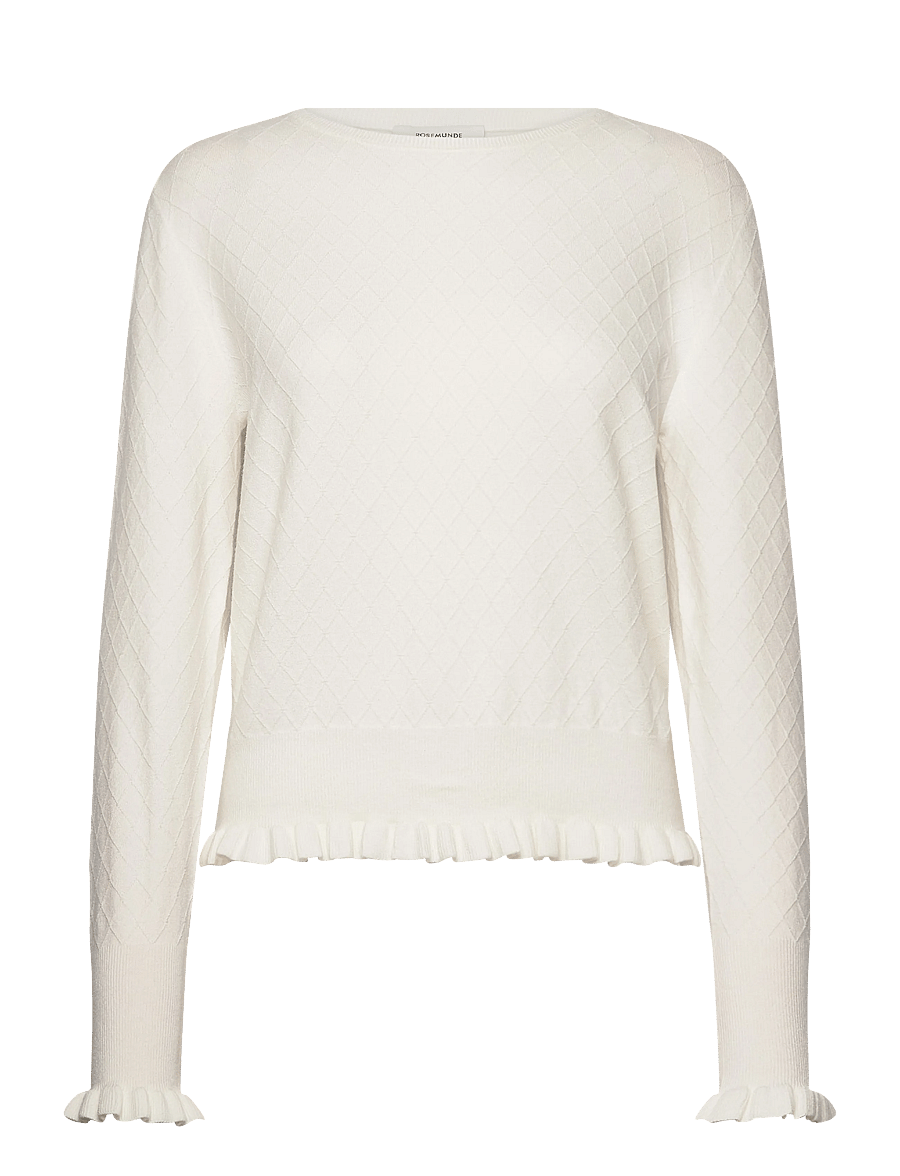 Rosemunde - RWDahlia LS O-Neck Pullover - långärmade toppar - ivory - 0