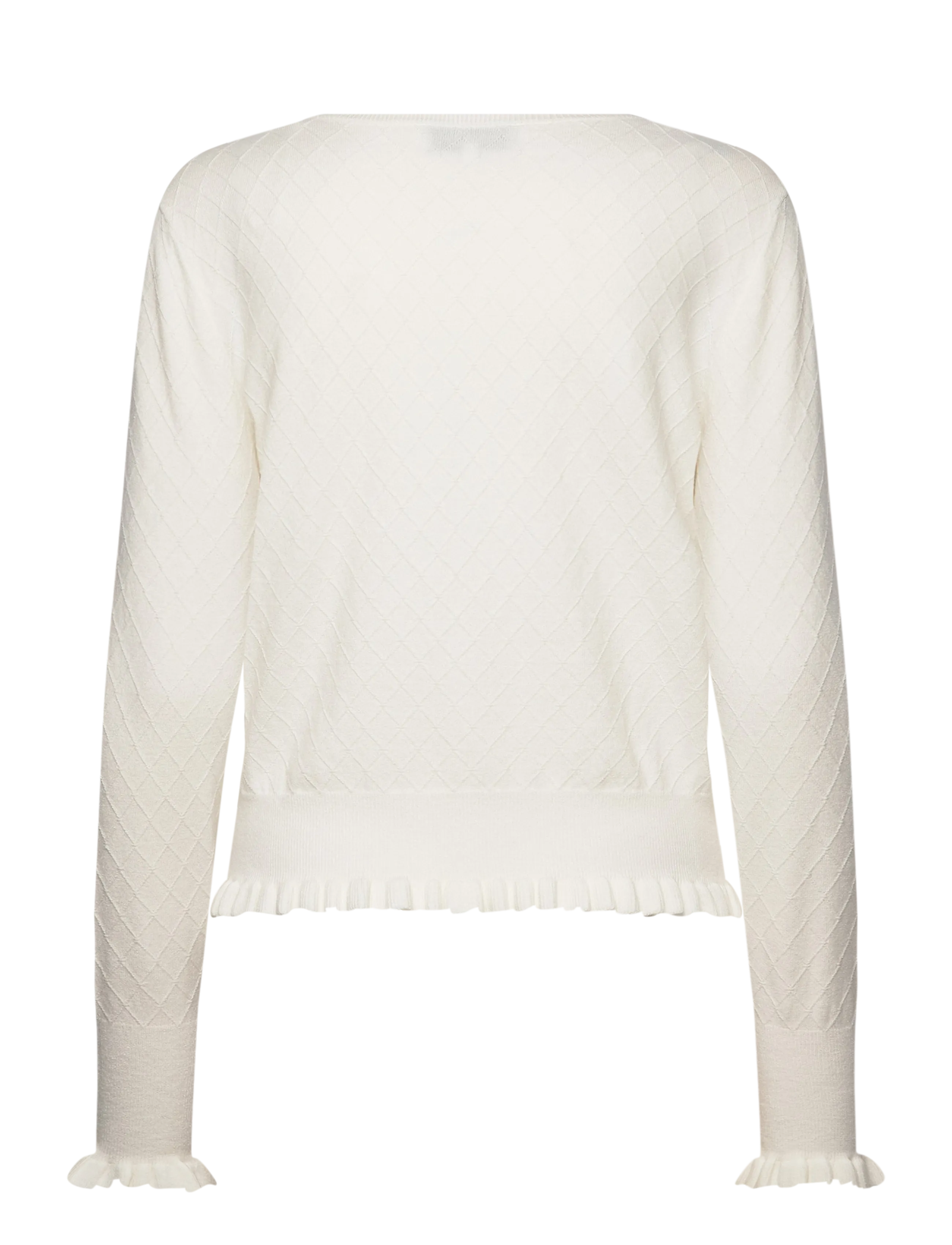Rosemunde - RWDahlia LS O-Neck Pullover - långärmade toppar - ivory - 1