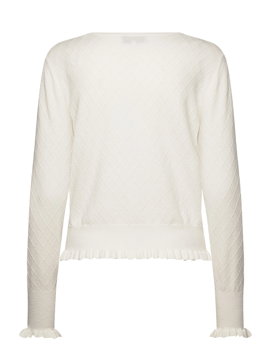Rosemunde - RWDahlia LS O-Neck Pullover - långärmade toppar - ivory - 1