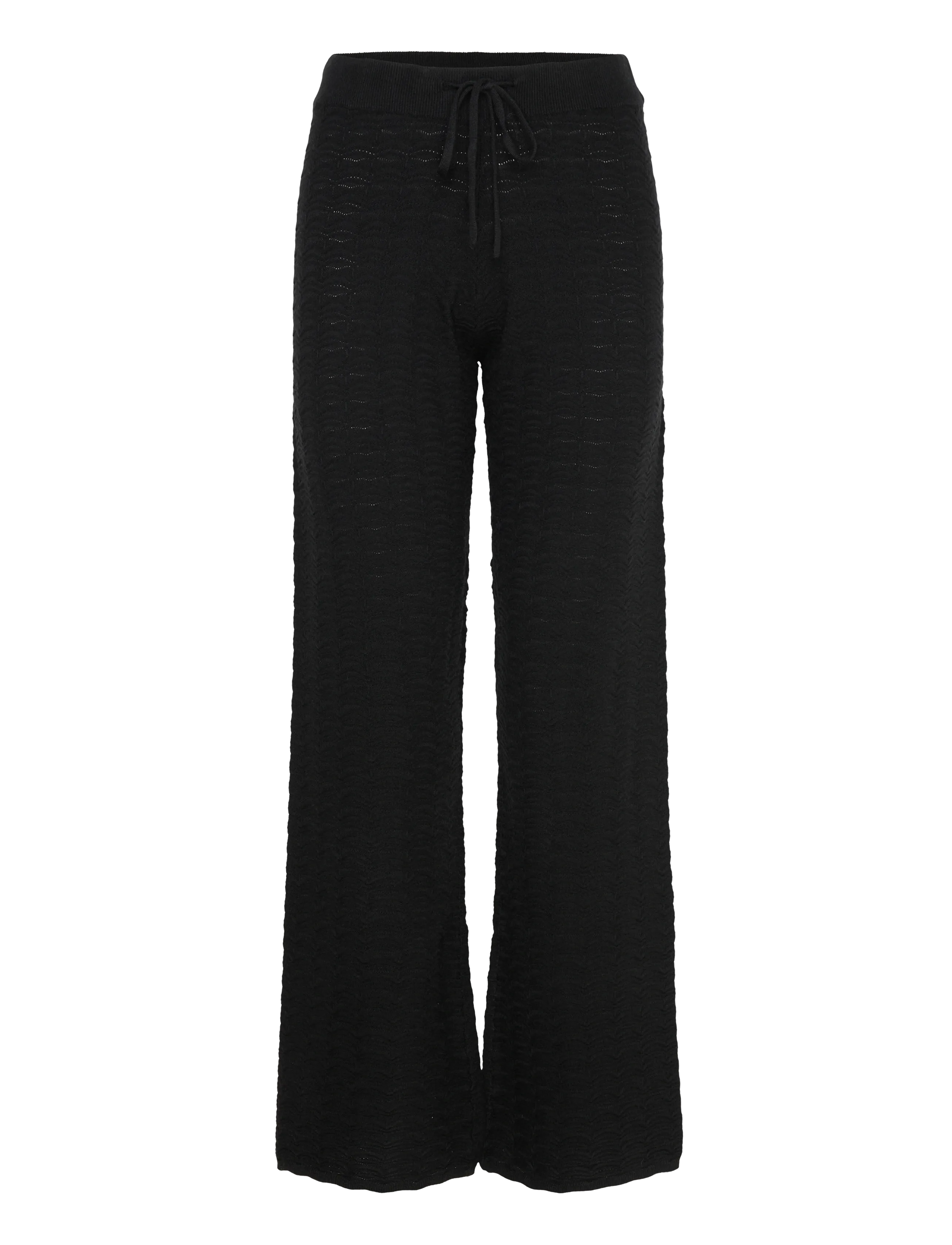 Rosemunde RWSanna MW Straight Trousers - Undertøj - BLACK W/ BLACK STRIPE / black
