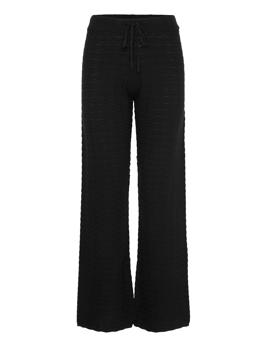 Rosemunde - RWSanna MW Straight Trousers - pyjamahosen - black w/ black stripe - 1