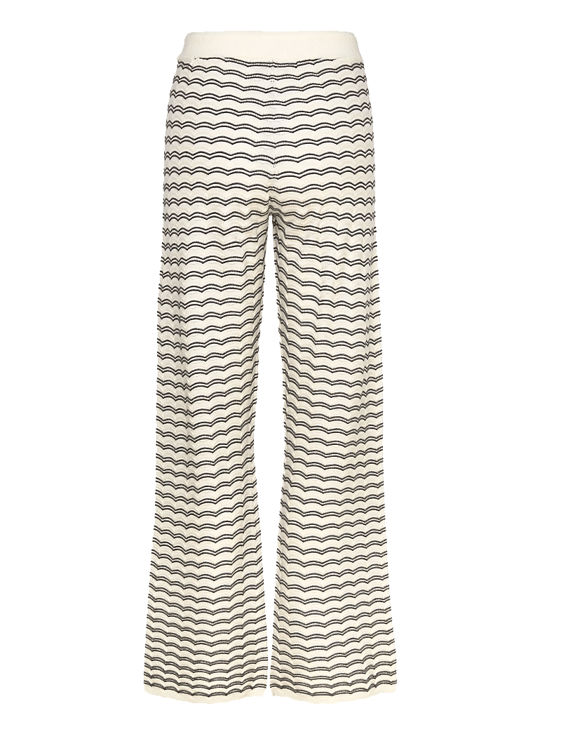 Rosemunde - RWSanna MW Straight Trousers - pidžaamapüksid - ivory w/black stripe - 2