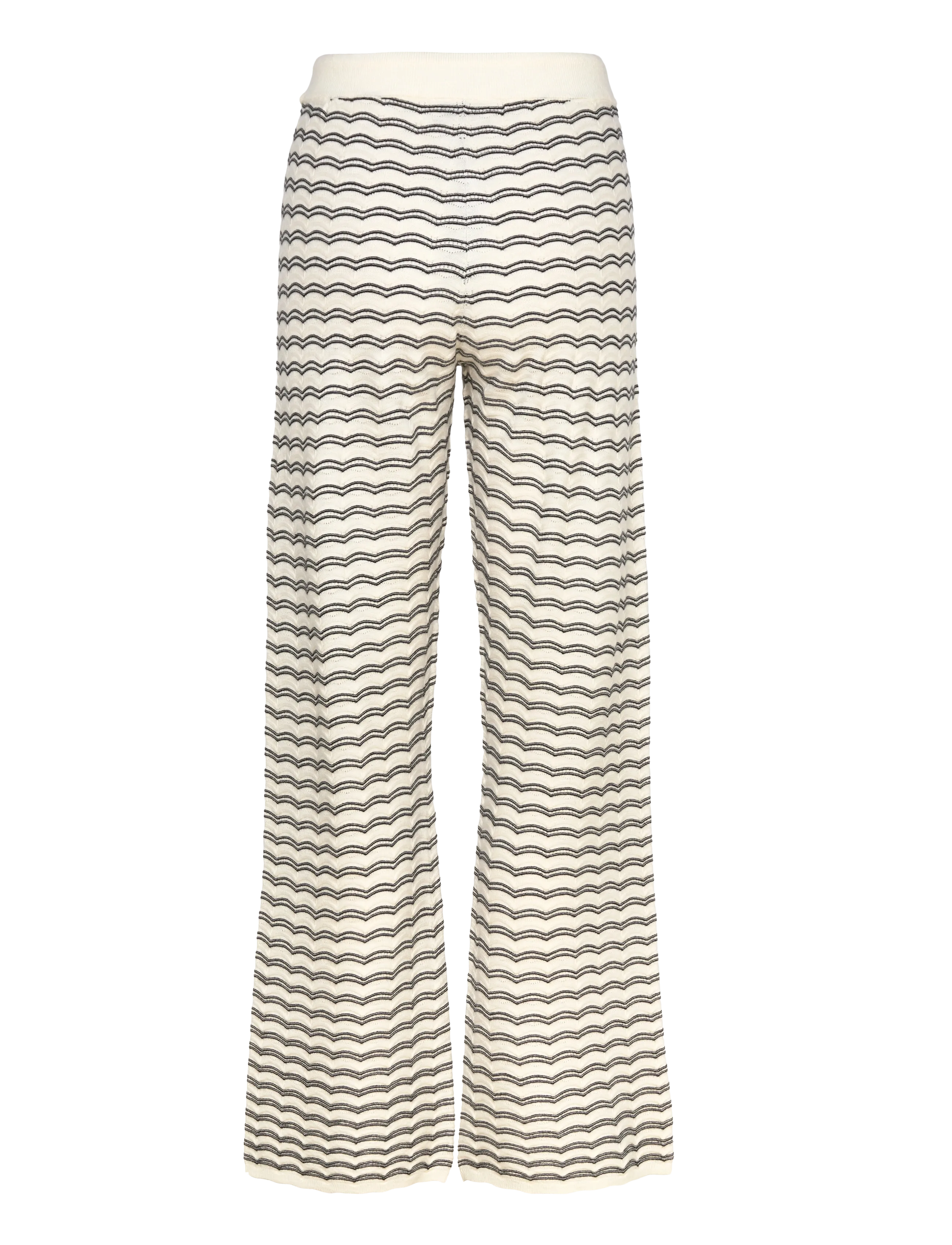 Rosemunde - RWSanna MW Straight Trousers - underdele - ivory w/black stripe - 2