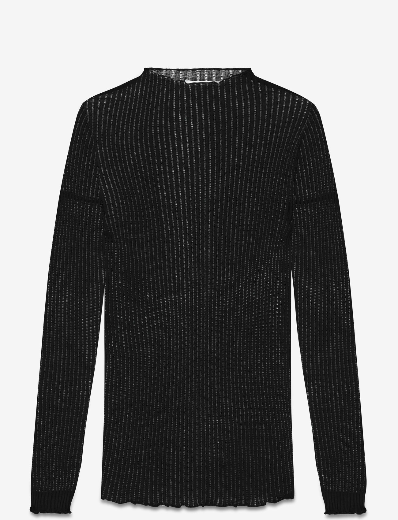 Rosemunde - RWBelize Silk LS  T-neck T-shirt - langærmede toppe - black - 1