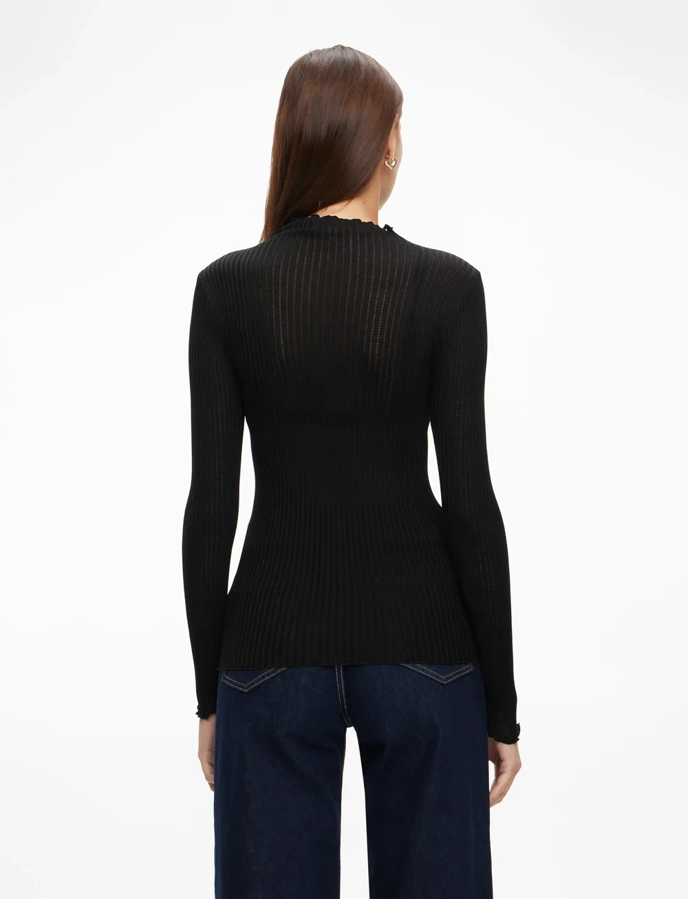 Rosemunde - RWBelize Silk LS  T-neck T-shirt - pikkade varrukatega alussärgid - black - 4