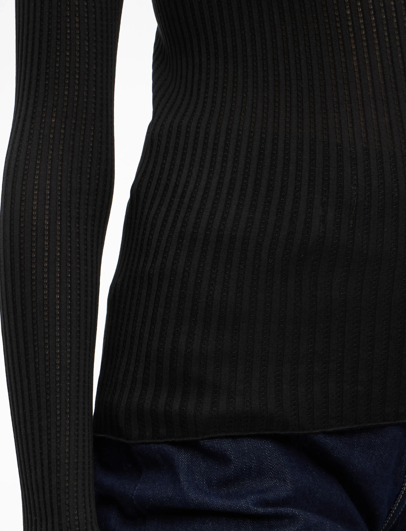 Rosemunde - RWBelize Silk LS  T-neck T-shirt - langærmede toppe - black - 5