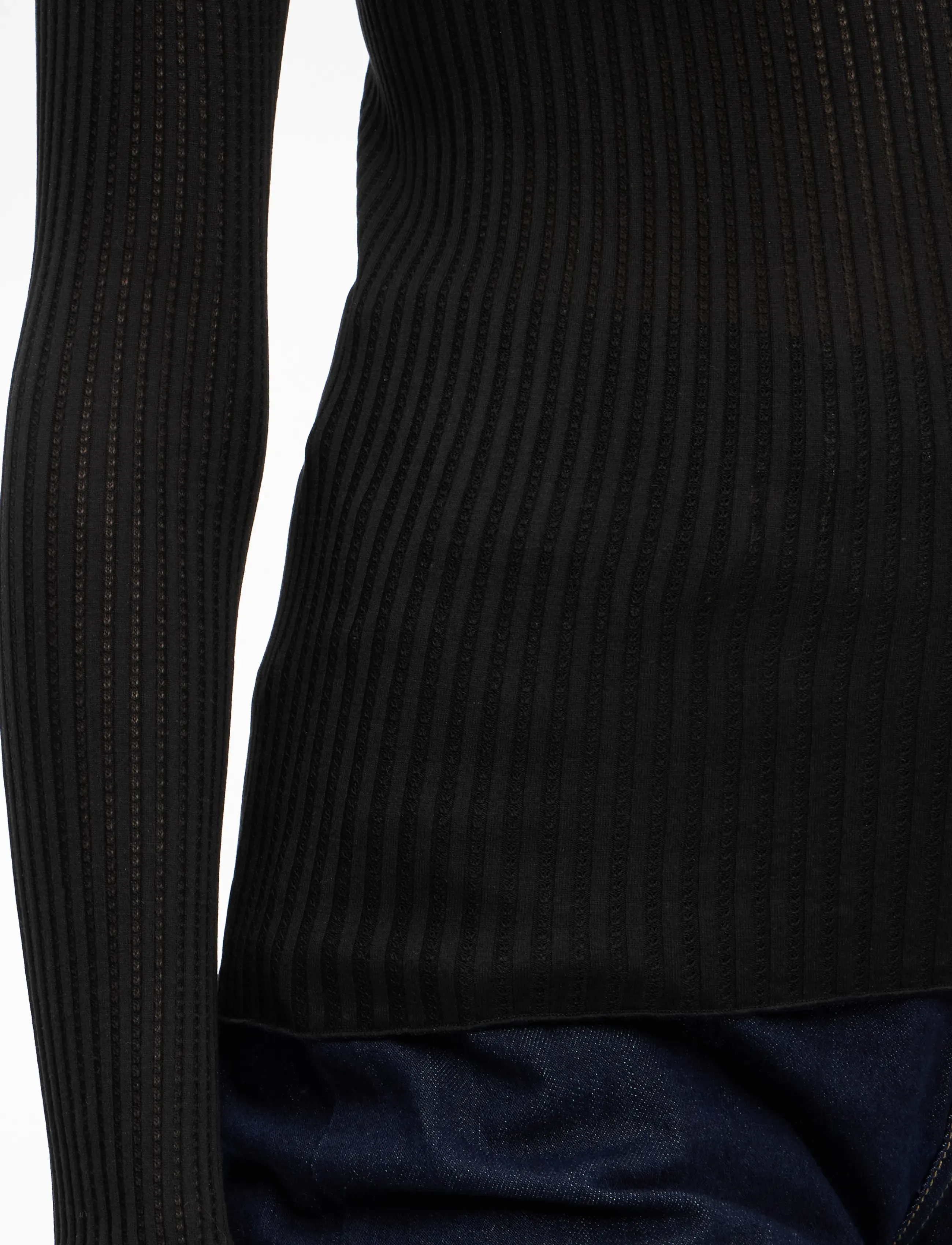 Rosemunde - RWBelize Silk LS  T-neck T-shirt - langærmede toppe - black - 5