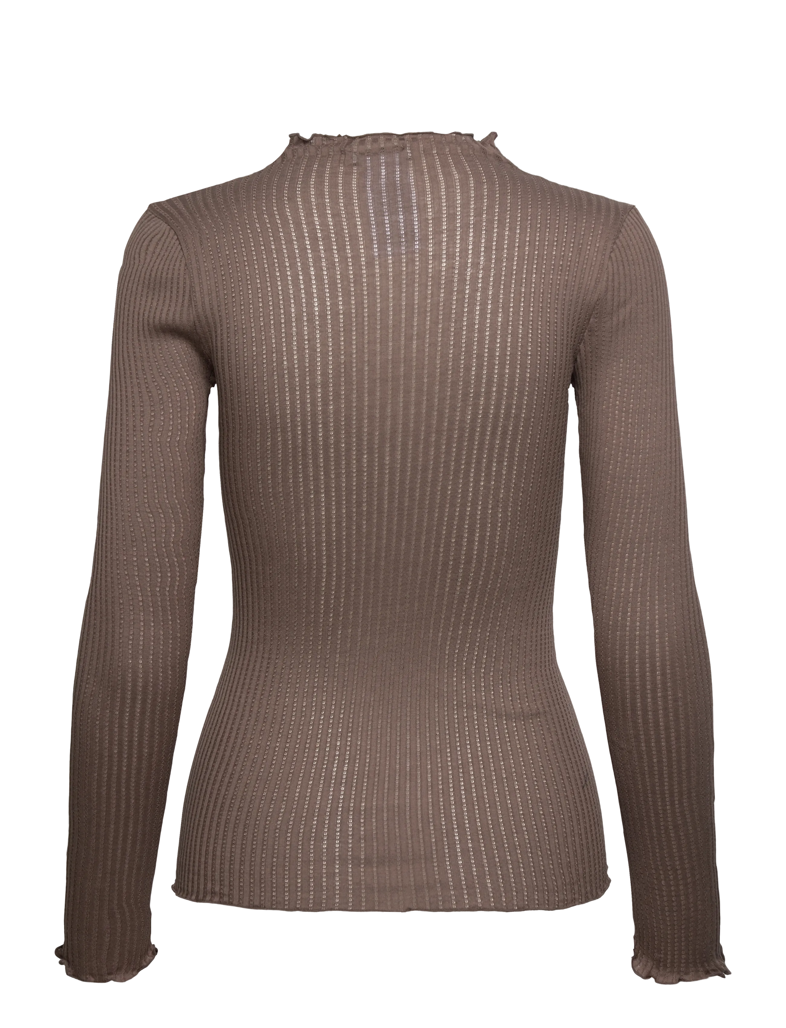 Rosemunde - RWBelize Silk LS  T-neck T-shirt - langærmede toppe - falcon - 1