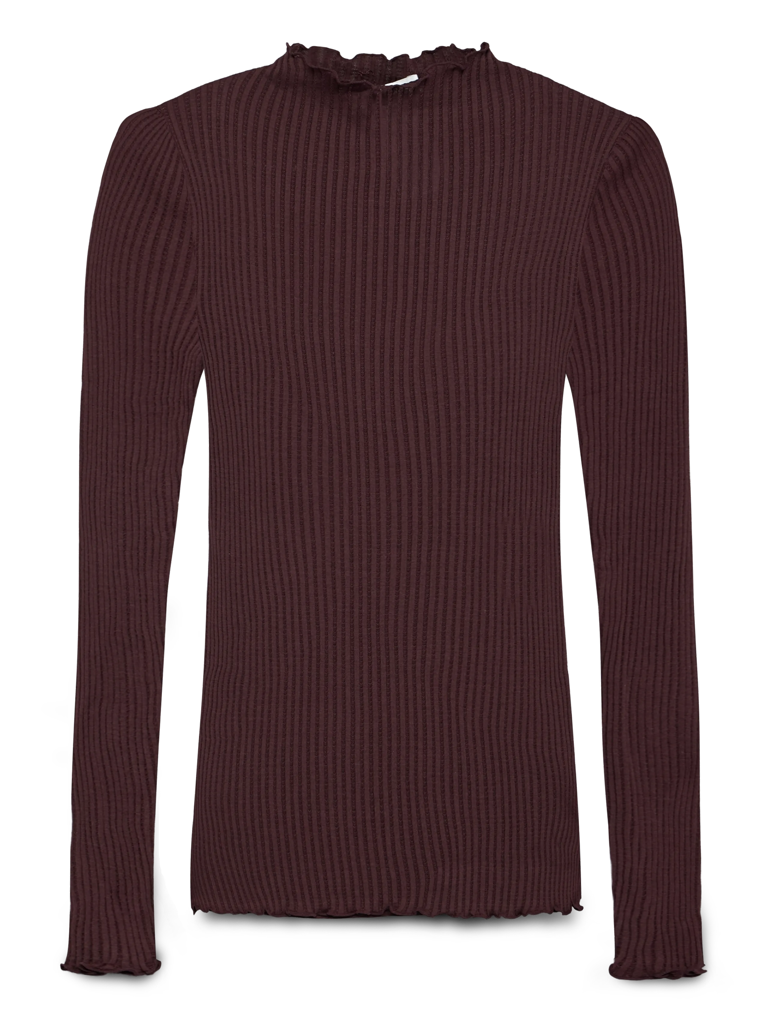 Rosemunde RWBelize Silk LS  T-neck T-shirt - Kleidung - FUDGE / brown