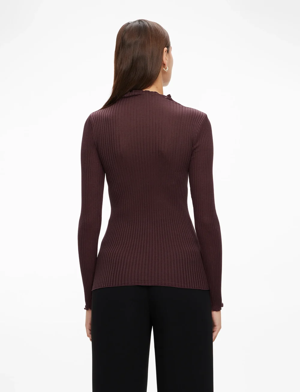 Rosemunde - RWBelize Silk LS  T-neck T-shirt - pikkade varrukatega alussärgid - fudge - 4