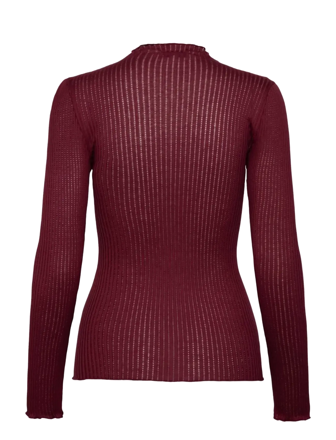 Rosemunde - RWBelize Silk LS  T-neck T-shirt - langärmlige tops - windsor wine - 1