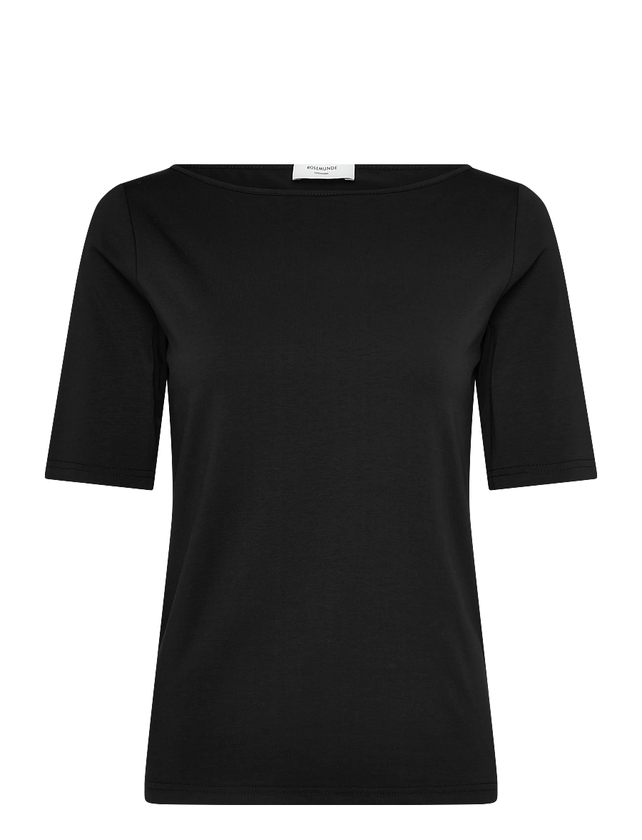 Rosemunde - RWNatali 2/4 Boatneck T-shirt - t-shirts - black - 1