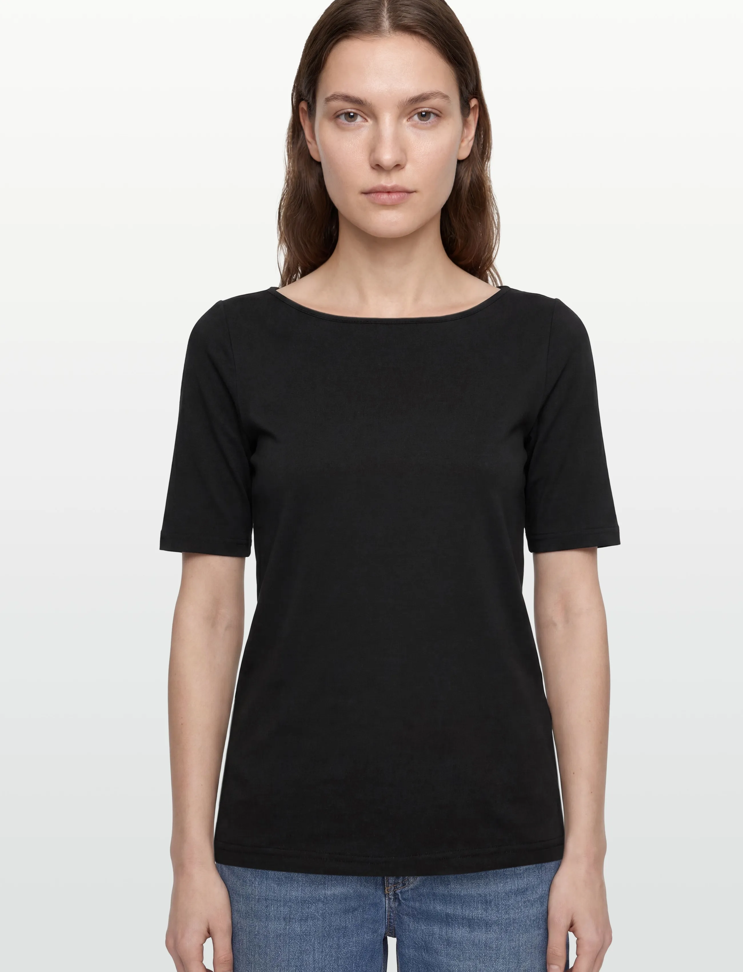 Rosemunde - RWNatali 2/4 Boatneck T-shirt - t-shirts - black - 3