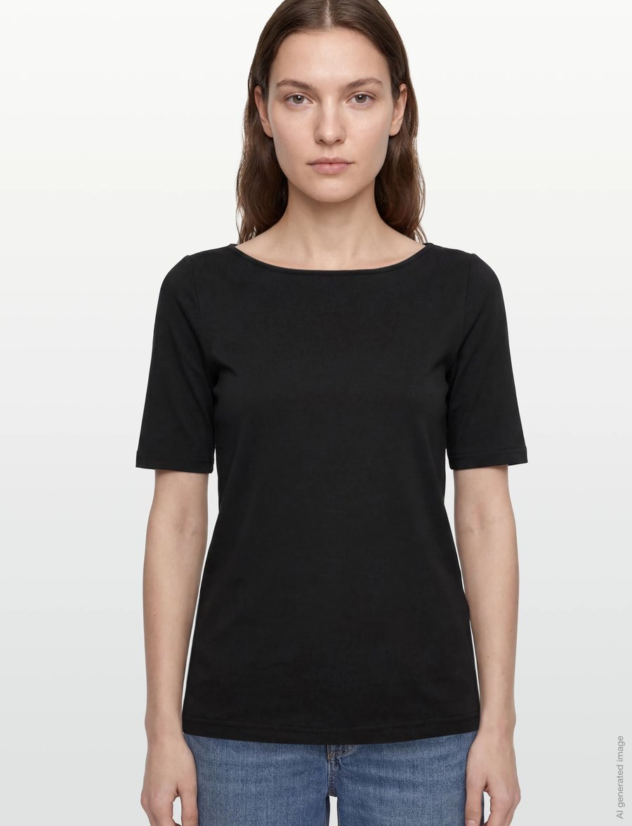 Rosemunde - RWNatali 2/4 Boatneck T-shirt - t-shirts - black - 3