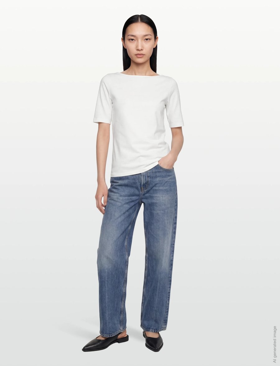 Rosemunde - RWNatali 2/4 Boatneck T-shirt - t-shirts - cloud dancer - 0