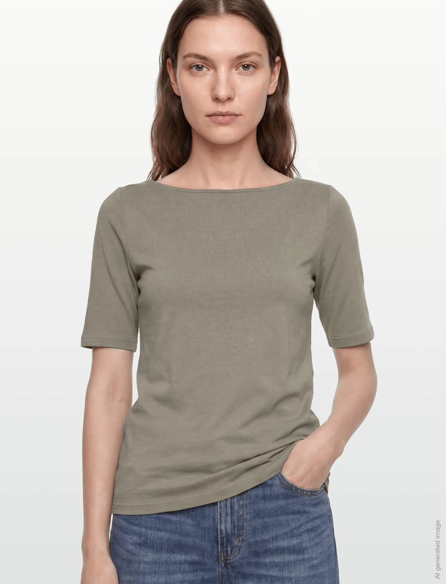 Rosemunde - RWNatali 2/4 Boatneck T-shirt - t-shirts - dried sage - 3