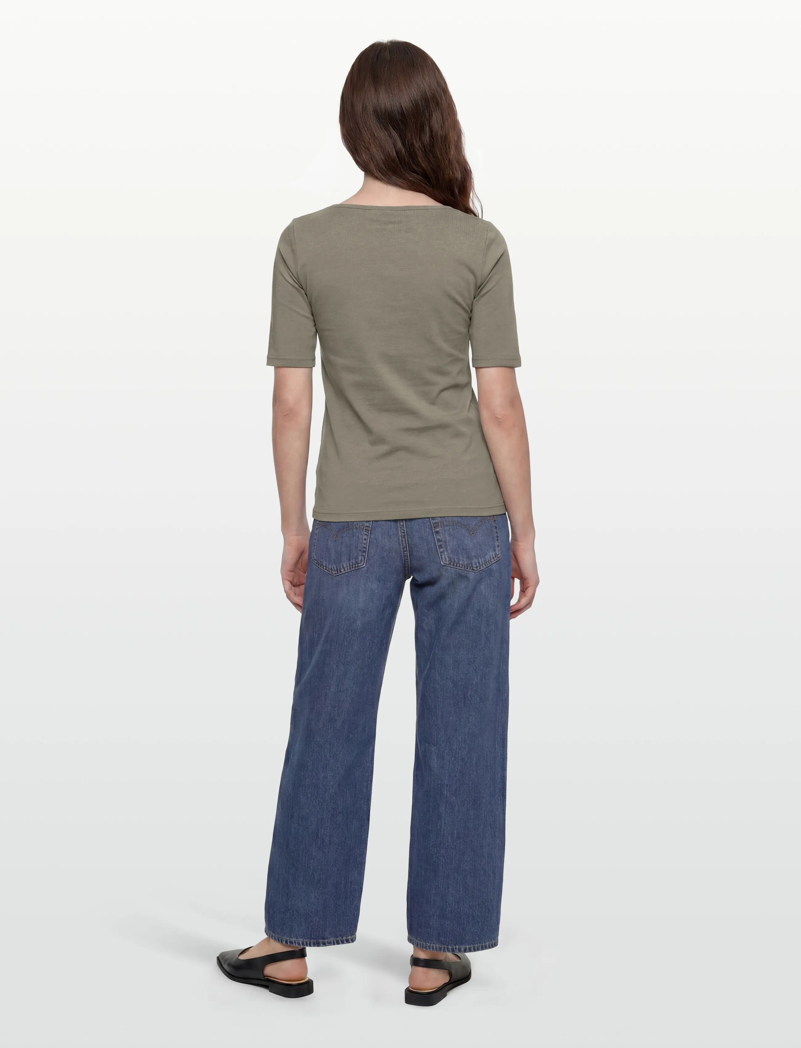Rosemunde - RWNatali 2/4 Boatneck T-shirt - t-shirts - dried sage - 4
