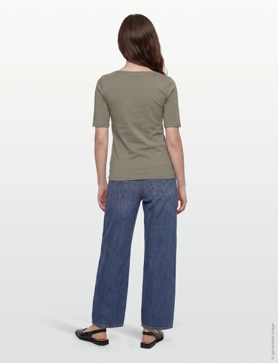 Rosemunde - RWNatali 2/4 Boatneck T-shirt - t-shirts - dried sage - 4