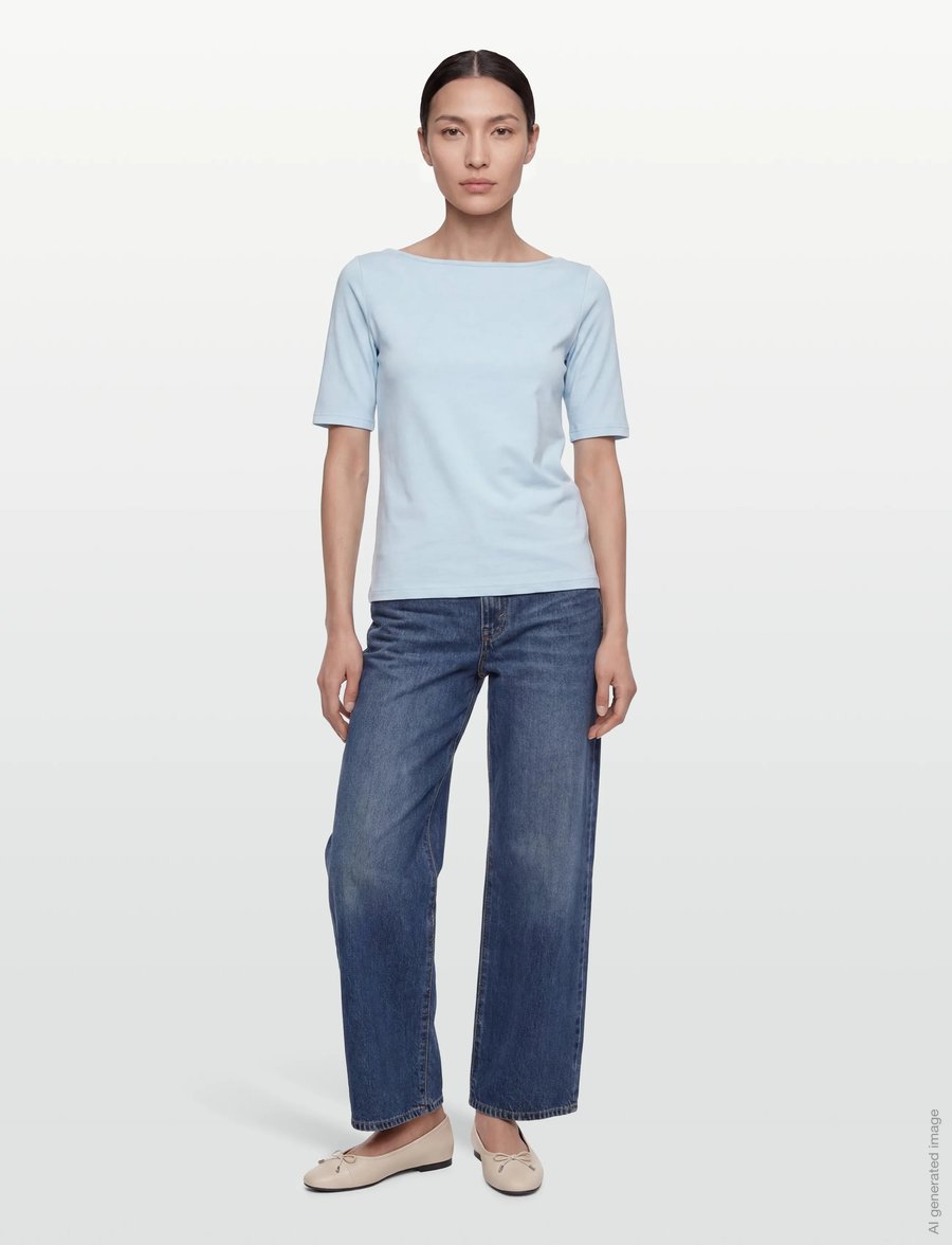 Rosemunde - RWNatali 2/4 Boatneck T-shirt - t-shirts - nantucket blue - 0