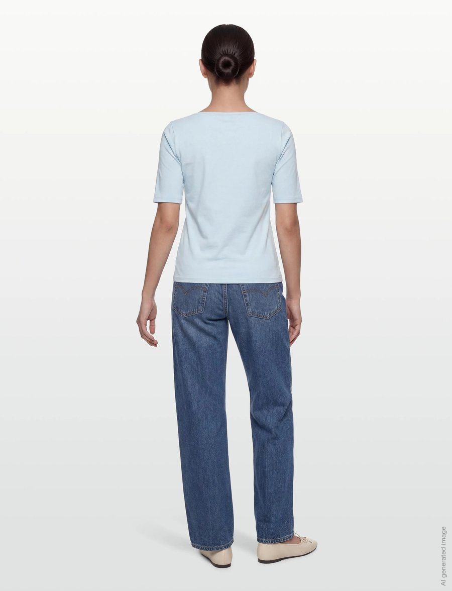 Rosemunde - RWNatali 2/4 Boatneck T-shirt - t-shirts - nantucket blue - 4