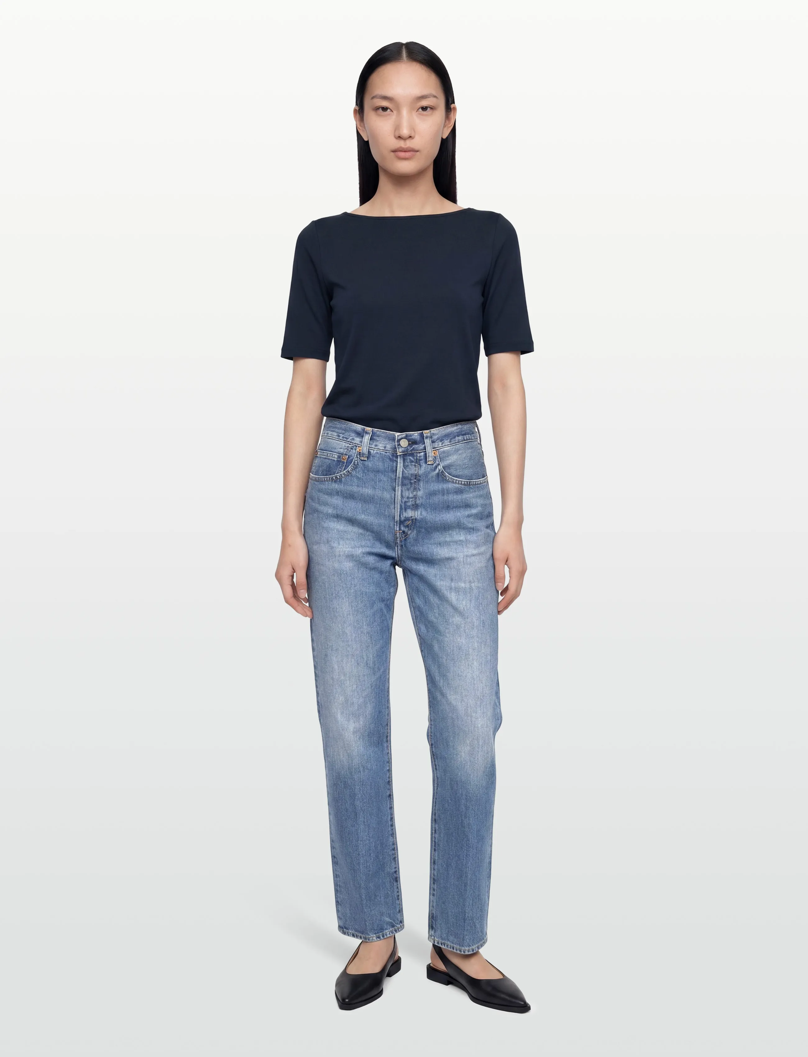 Rosemunde RWNatali 2/4 Boatneck T-shirt - T-paidat & topit - NAVY / navy