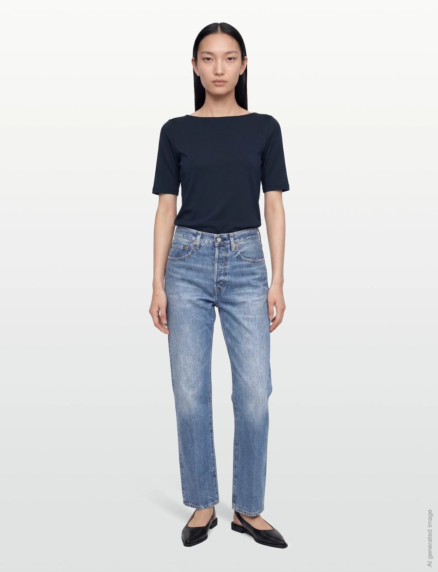 Rosemunde - RWNatali 2/4 Boatneck T-shirt - t-shirts - navy - 0