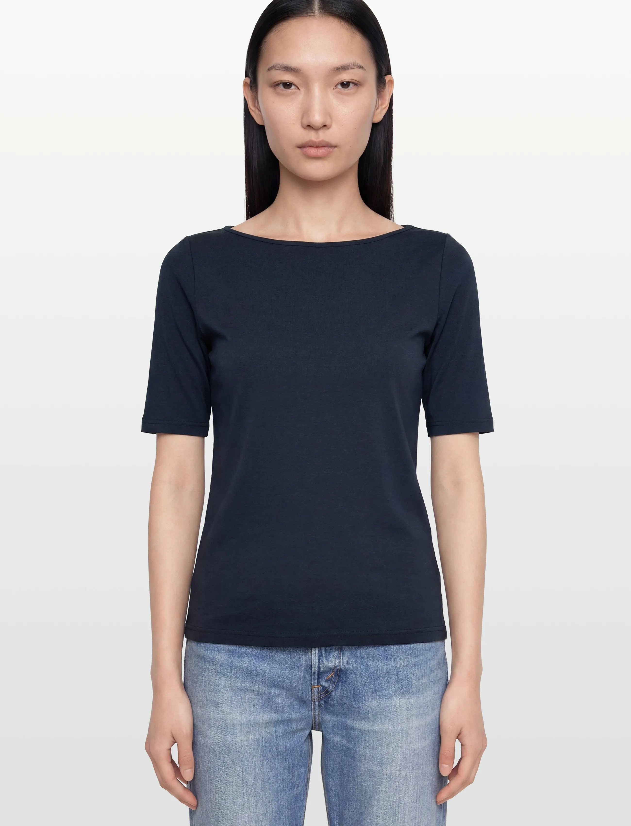 Rosemunde - RWNatali 2/4 Boatneck T-shirt - t-shirts - navy - 3