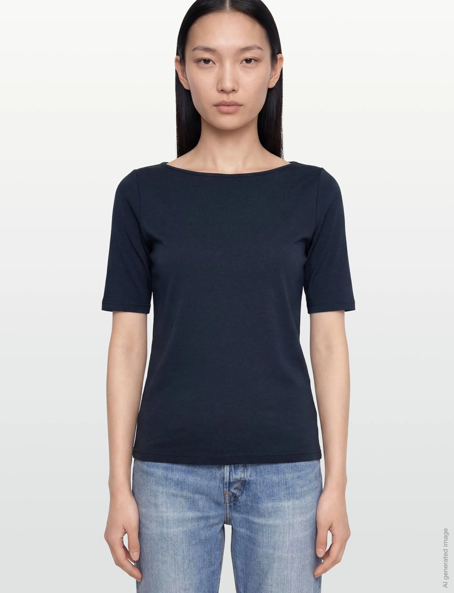 Rosemunde - RWNatali 2/4 Boatneck T-shirt - t-shirts - navy - 3