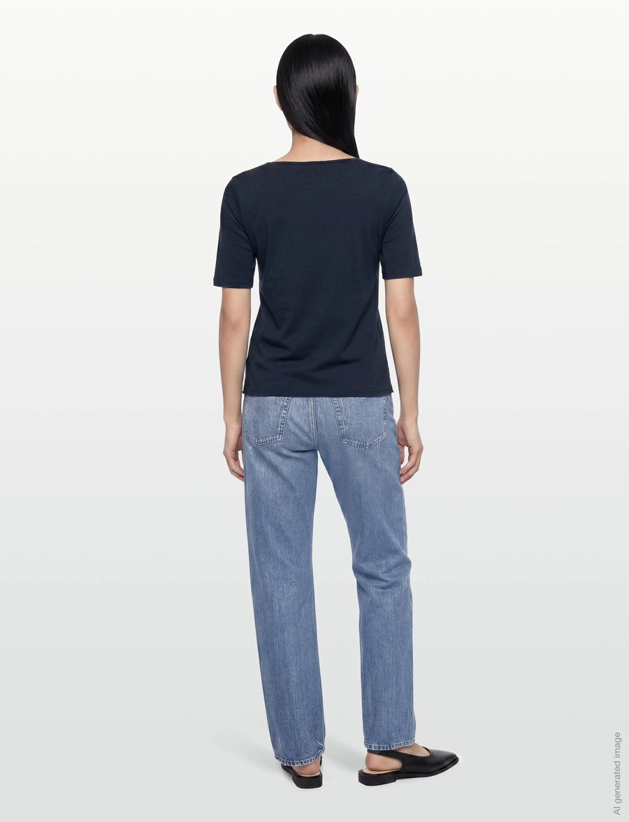Rosemunde - RWNatali 2/4 Boatneck T-shirt - t-shirts - navy - 4