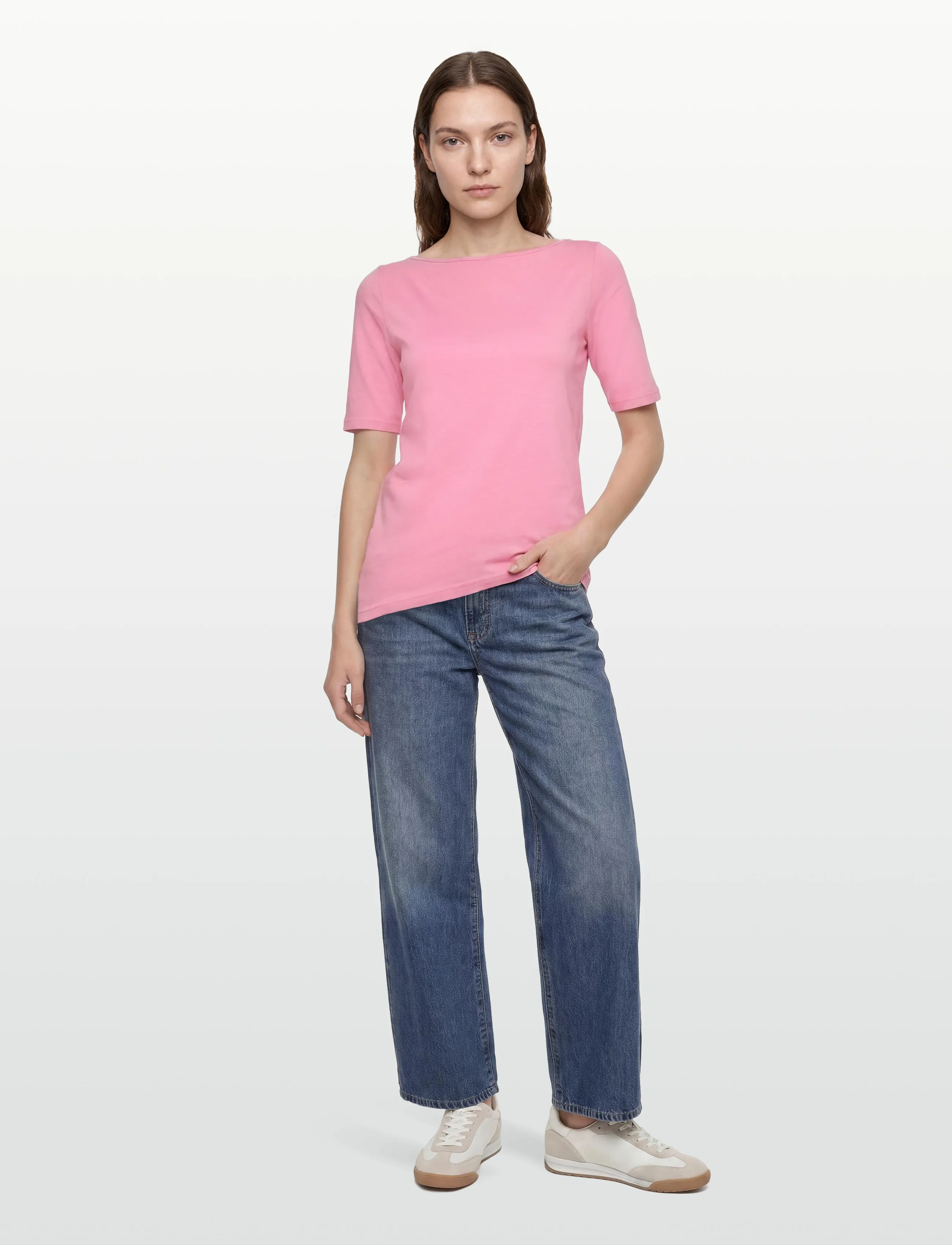 Rosemunde RWNatali 2/4 Boatneck T-shirt - T-shirts & Toppe - SEA PINK / pink/rose