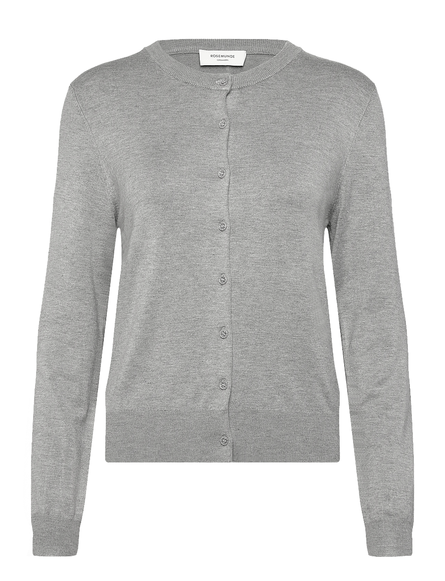 Rosemunde - RWDenise LS Regular Cardigan - strickjacken - light grey melange - 0