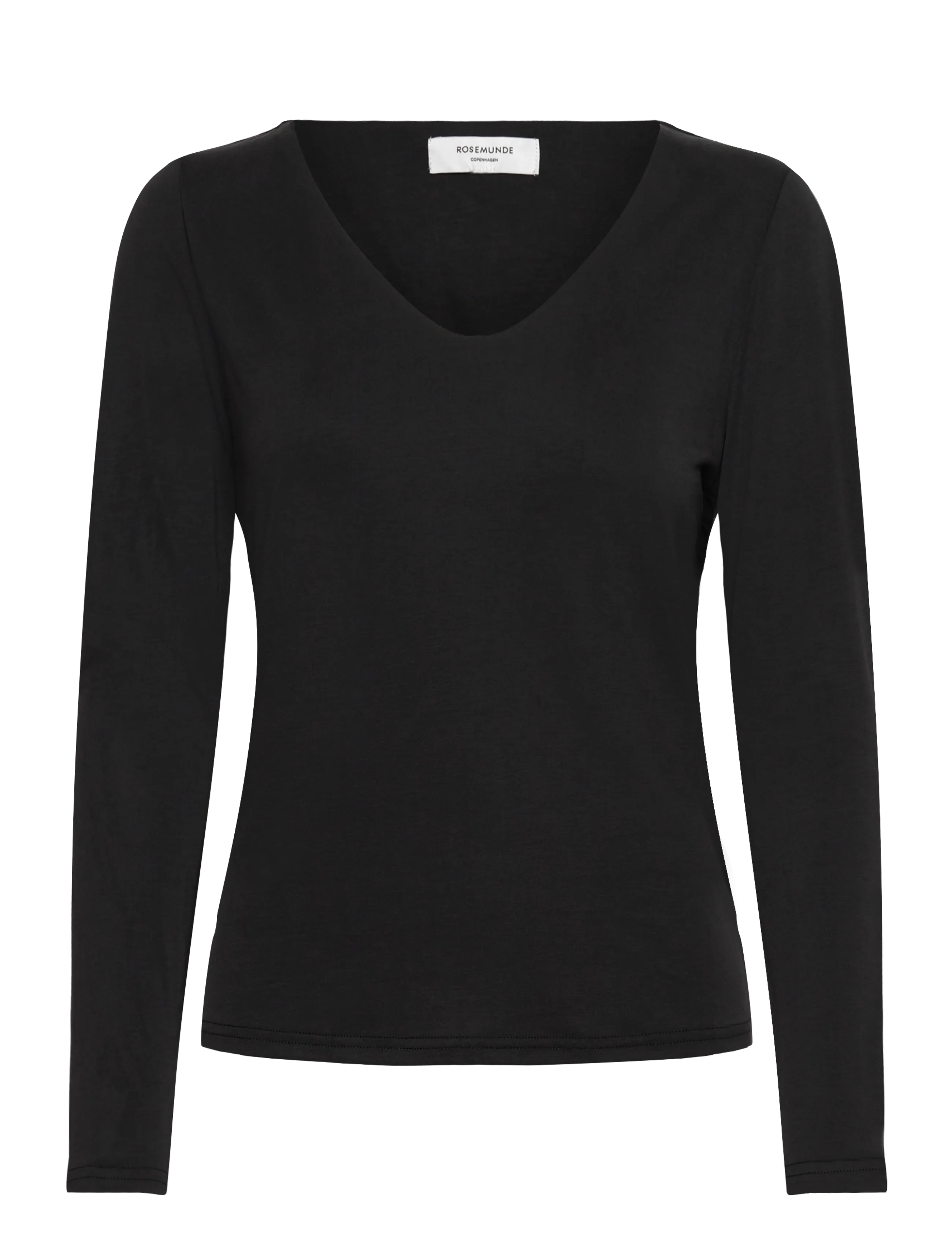 ROSEMUNDE Rwelma Modal V-Ausschnitt T-Shirt Schwarz - S - Damen
