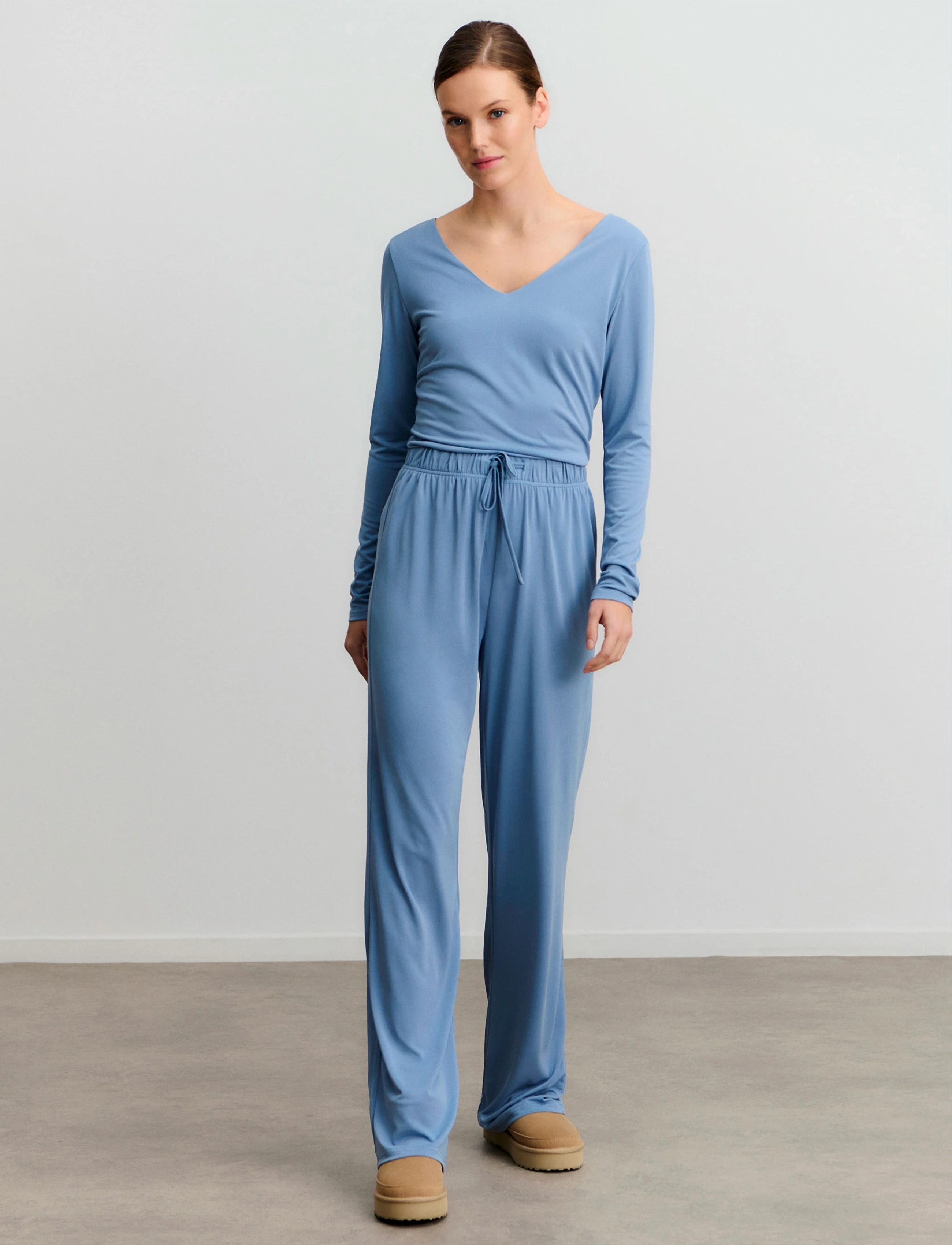 Rosemunde Rwelma Modal V-Neck T-Shirt, S, Blue, Nat- Og Loungewear > Toppe, Dame