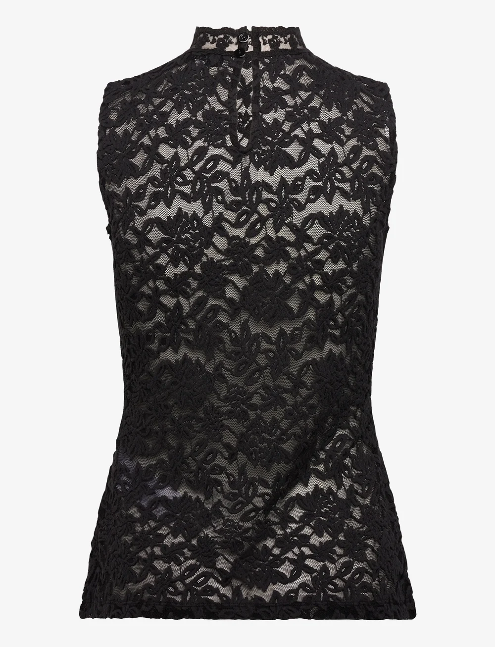 Rosemunde - RWDelicia Lace SL T-neck Top - hauts sans manches - black - 1