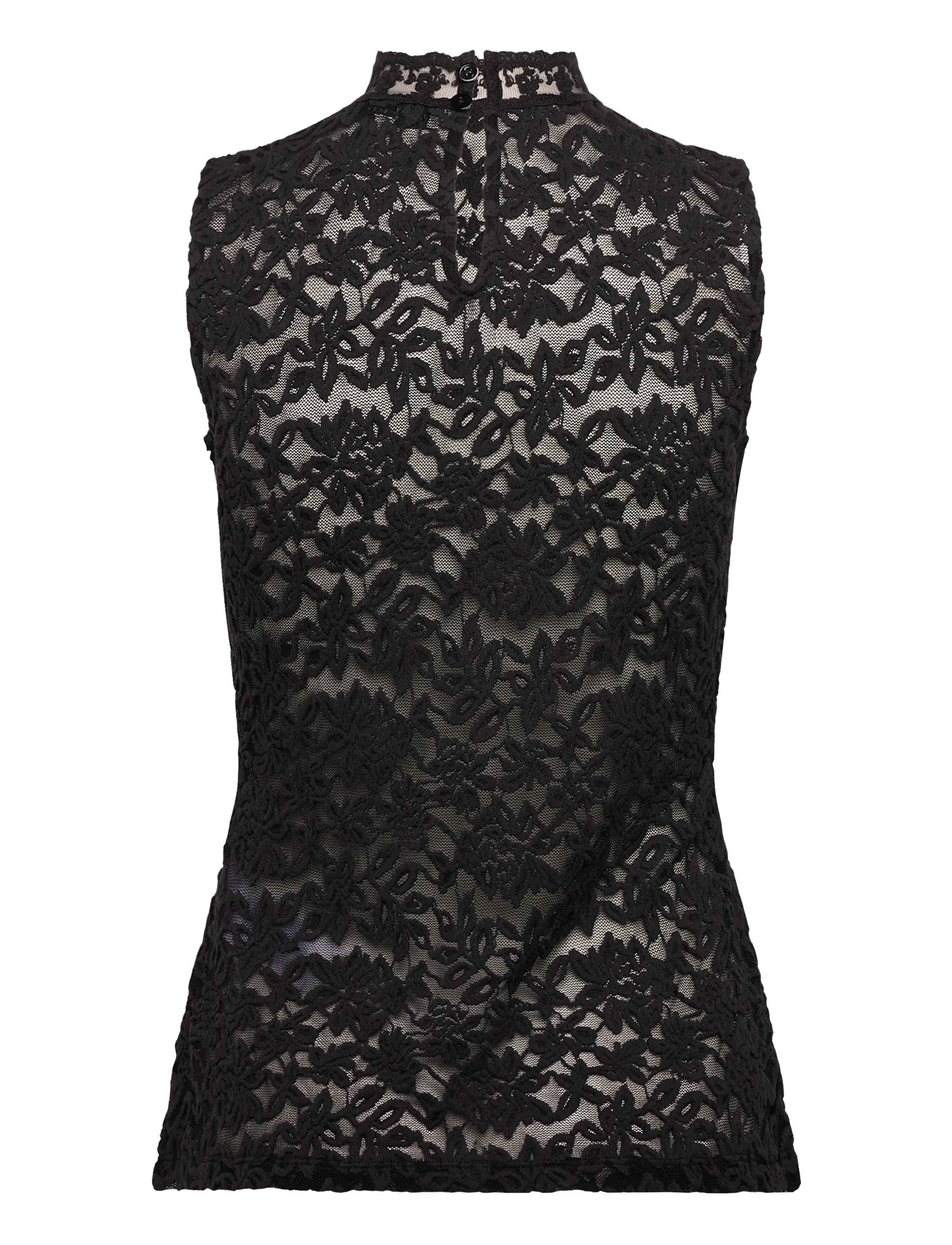 Rosemunde - RWDelicia Lace SL T-neck Top - Ärmellose tops - black - 1