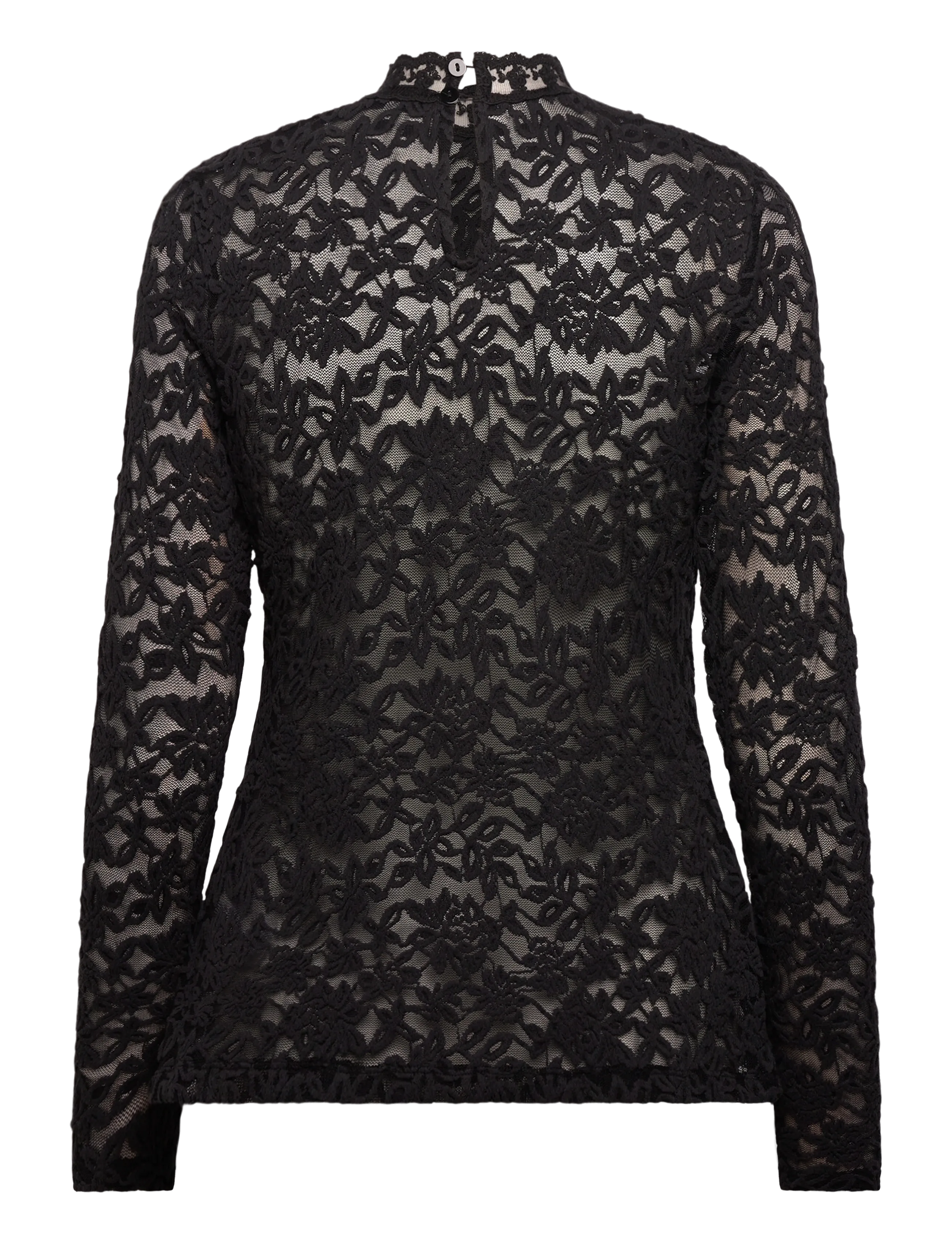 Rosemunde - RWDelicia Lace LS T-neck T-shirt - hauts à manches longues - black - 2