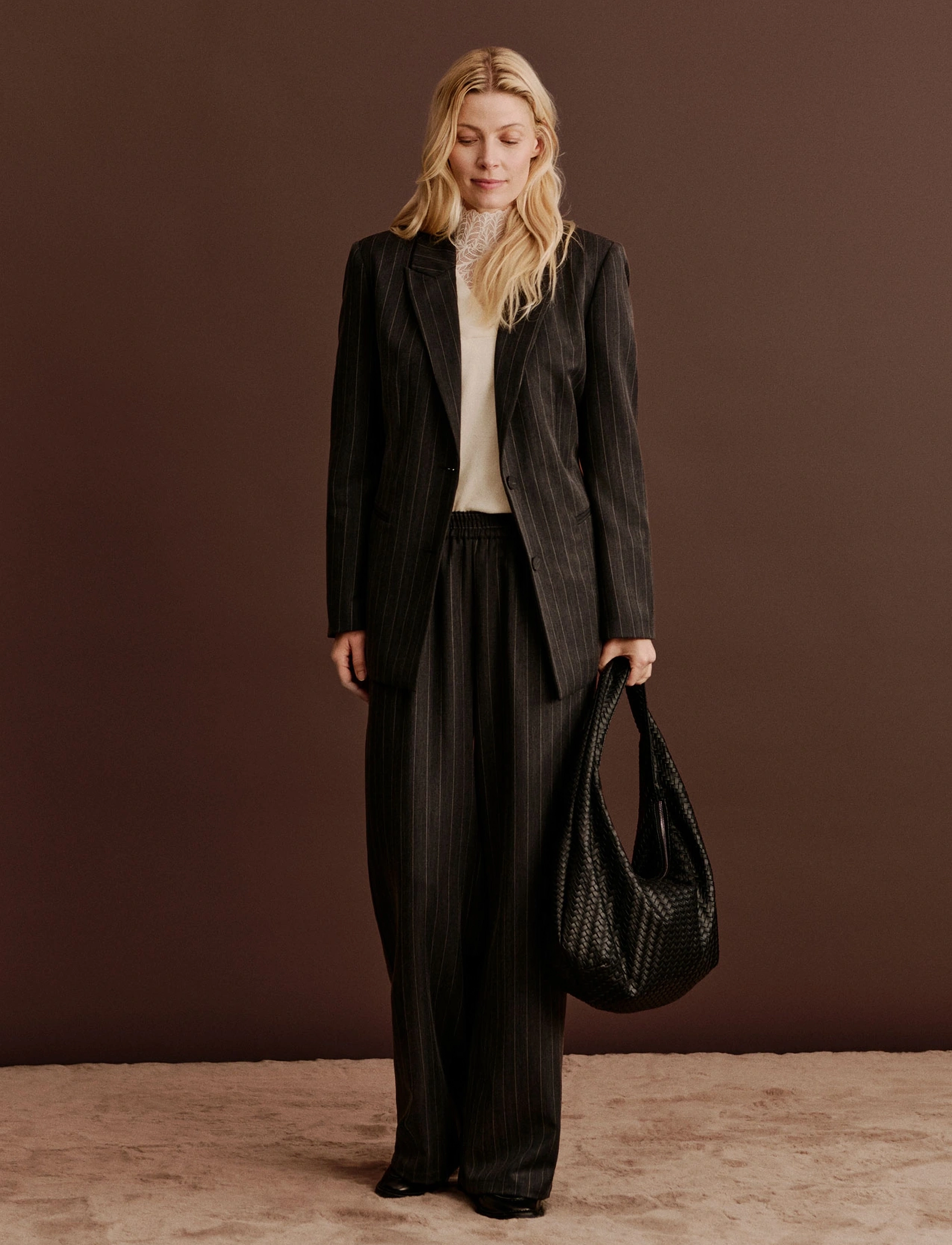 Rosemunde - RWPin LS Blazer - blazere med bælte - grey pinstripe - 4