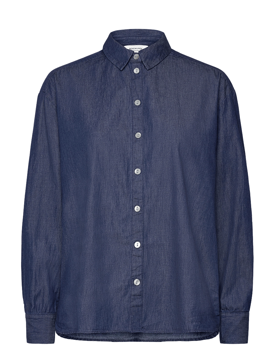Rosemunde - RWLaila Denim LS Regular Shirt - long sleeved blouses - denim blue - 0