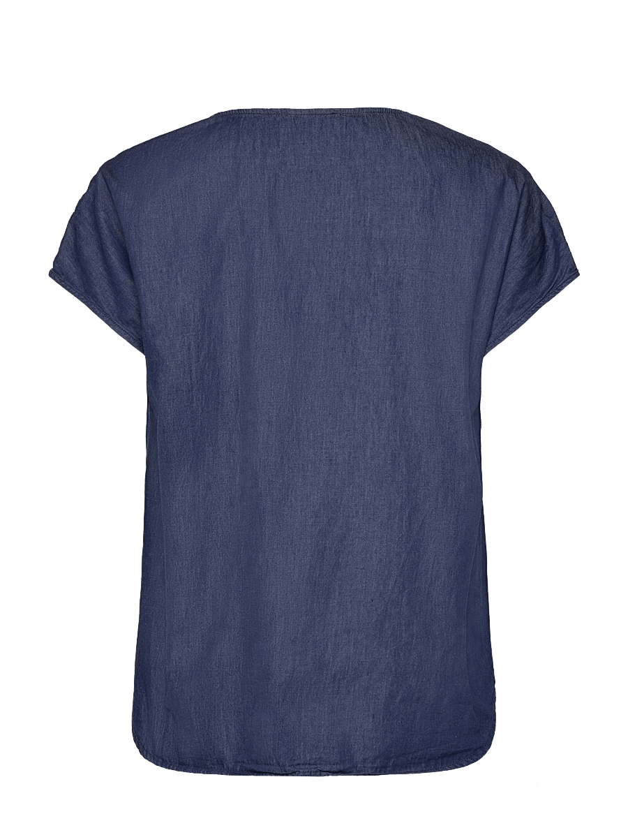 Rosemunde - RWLaila Denim SL Regular Shirt - kurzärmelige blusen - denim blue - 1