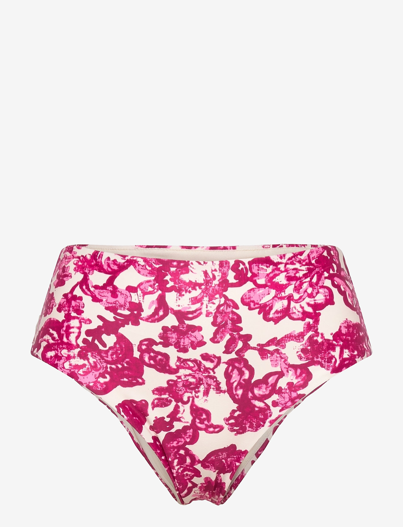 Rosemunde - RWShiitake Cheeky HW Bikini Brief - bikinitrosor - pink ink flower print - 0