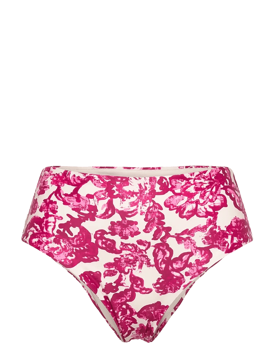 Rosemunde - RWShiitake Cheeky HW Bikini Brief - bikini bottoms - pink ink flower print - 0